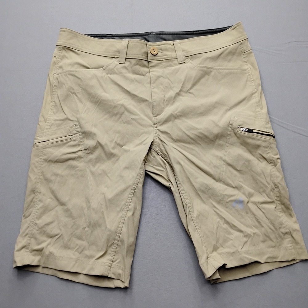 Eddie Bauer First Ascent Mens Tan Nylon Spandex Cargo Hiking Shorts 38